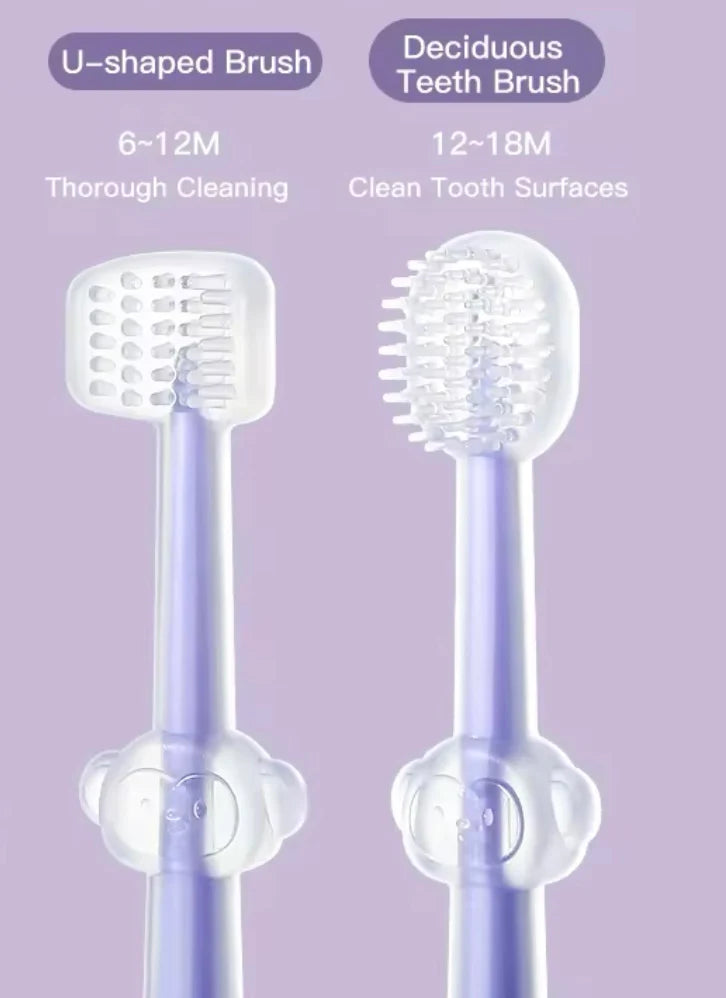 Infant Baby Silicone Toothbrush & Tongue Cleaner (Pack of 2) – Safe Oral Care with PP Storage Box
