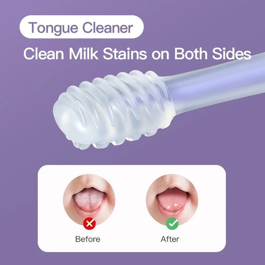 Infant Baby Silicone Toothbrush & Tongue Cleaner (Pack of 2) – Safe Oral Care with PP Storage Box