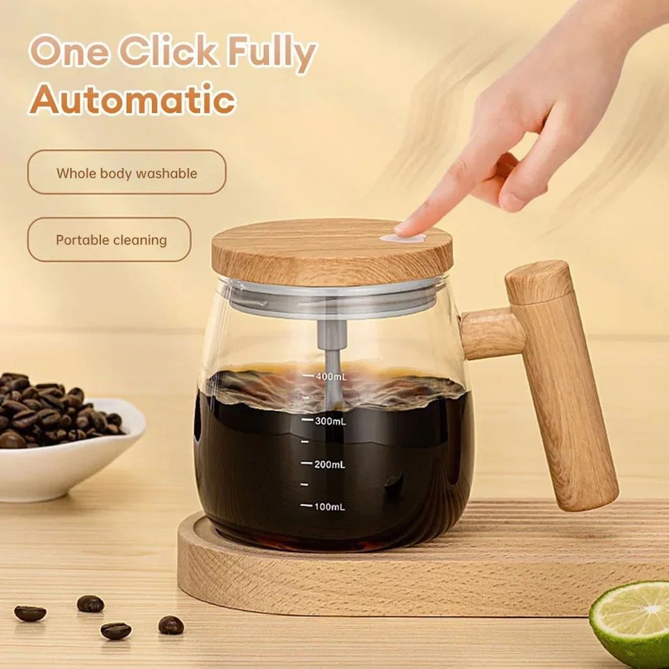 Self Mixing Glass Mug for Home & Office