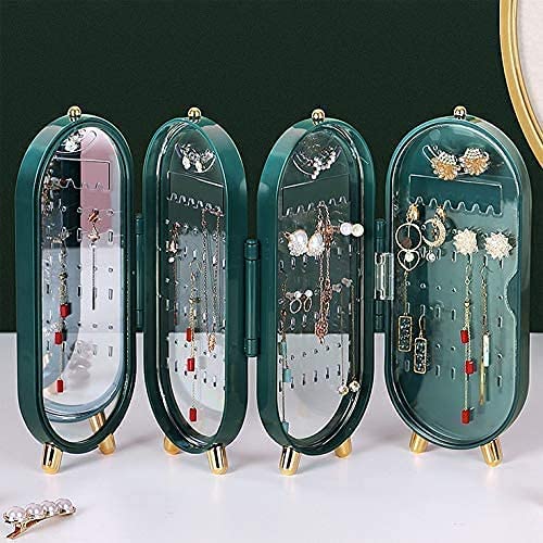 Foldable Jewelry Organizer Box – Large Capacity Earrings & Necklace Storage