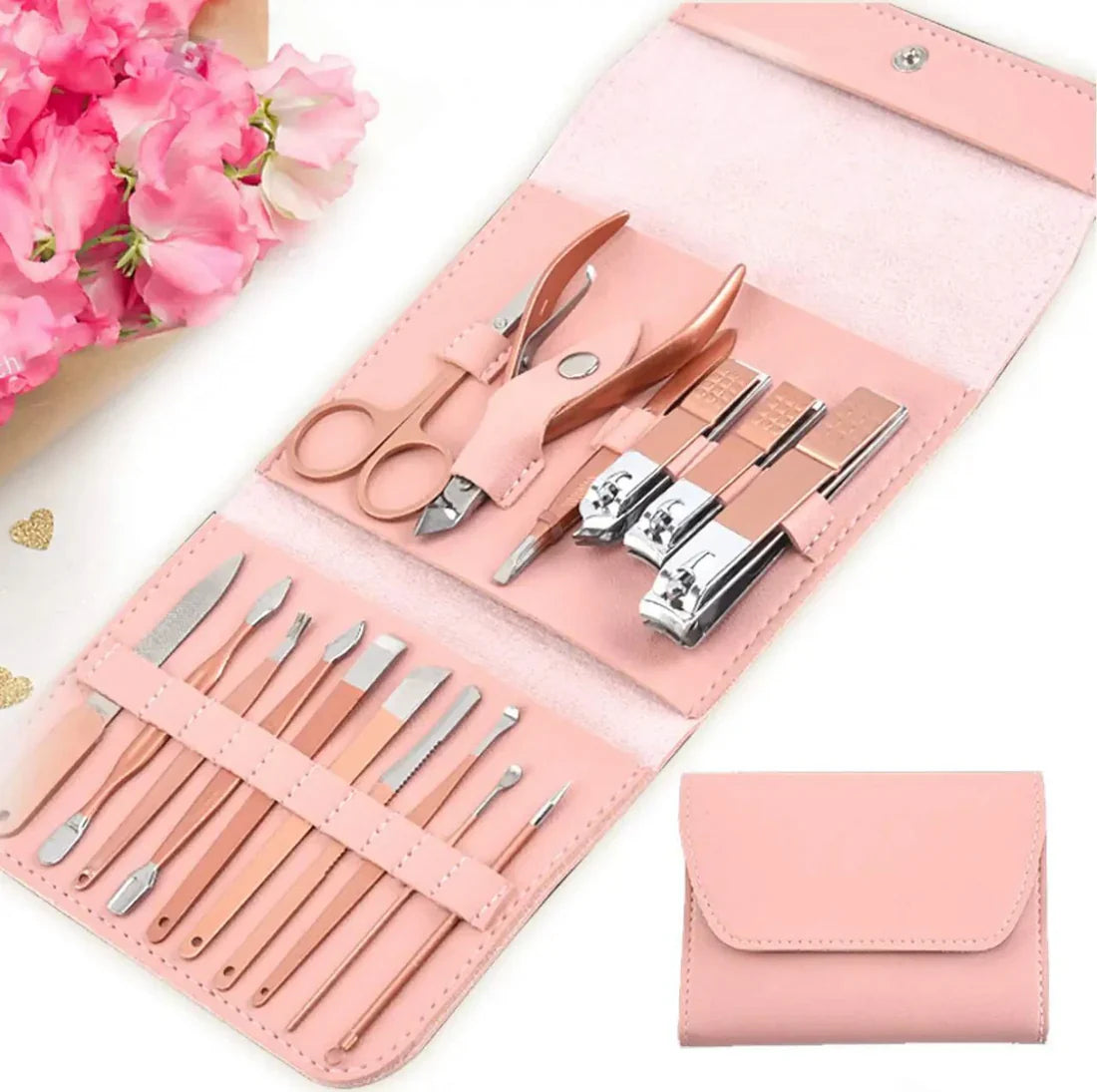 16pcs Professional Manicure & Pedicure Set – Nail Clippers & Grooming Kit