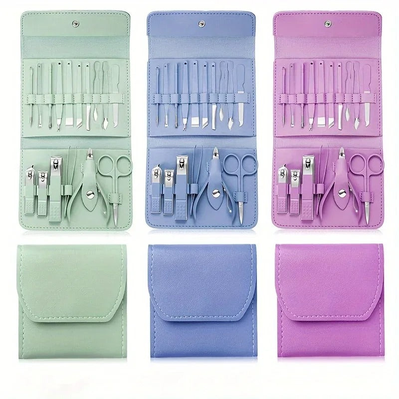 16pcs Professional Manicure & Pedicure Set – Nail Clippers & Grooming Kit