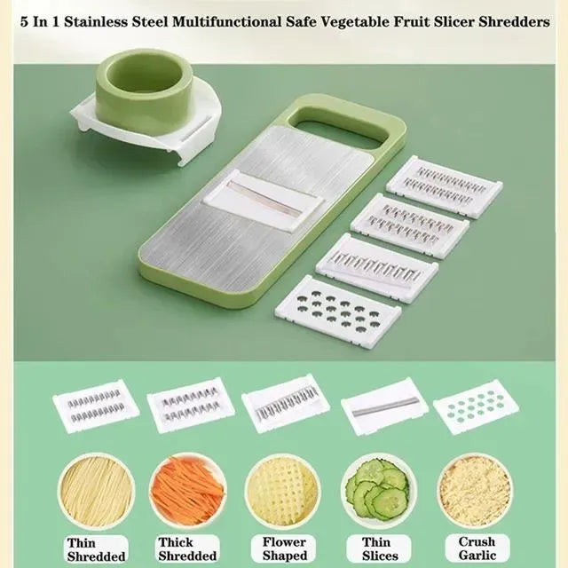 5-in-1 Vegetable Slicer & Grater – Multi-Functional Kitchen Mandoline Cutter