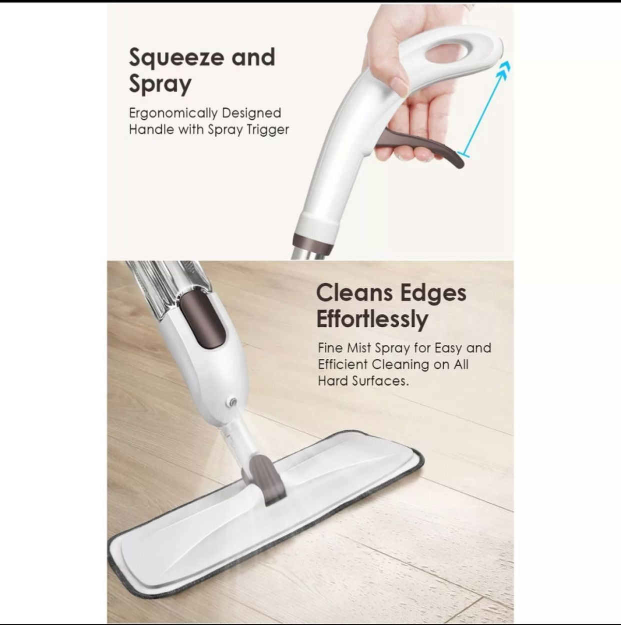 Magic Spray Flat Mop – Microfiber Floor Cleaning Mop with Built-In Spray