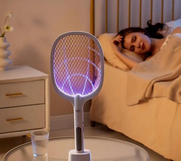 Rechargeable Mosquito Racket – Electric Mosquito Killer Bat with Charging Stand