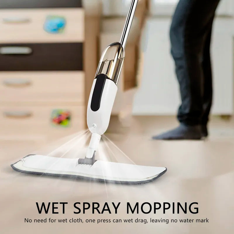 Magic Spray Flat Mop – Microfiber Floor Cleaning Mop with Built-In Spray
