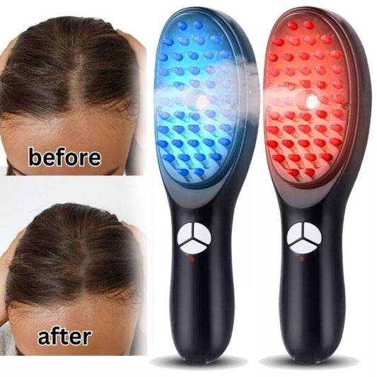 Electric Massage Comb – Scalp Massager with Red & Blue Light Therapy