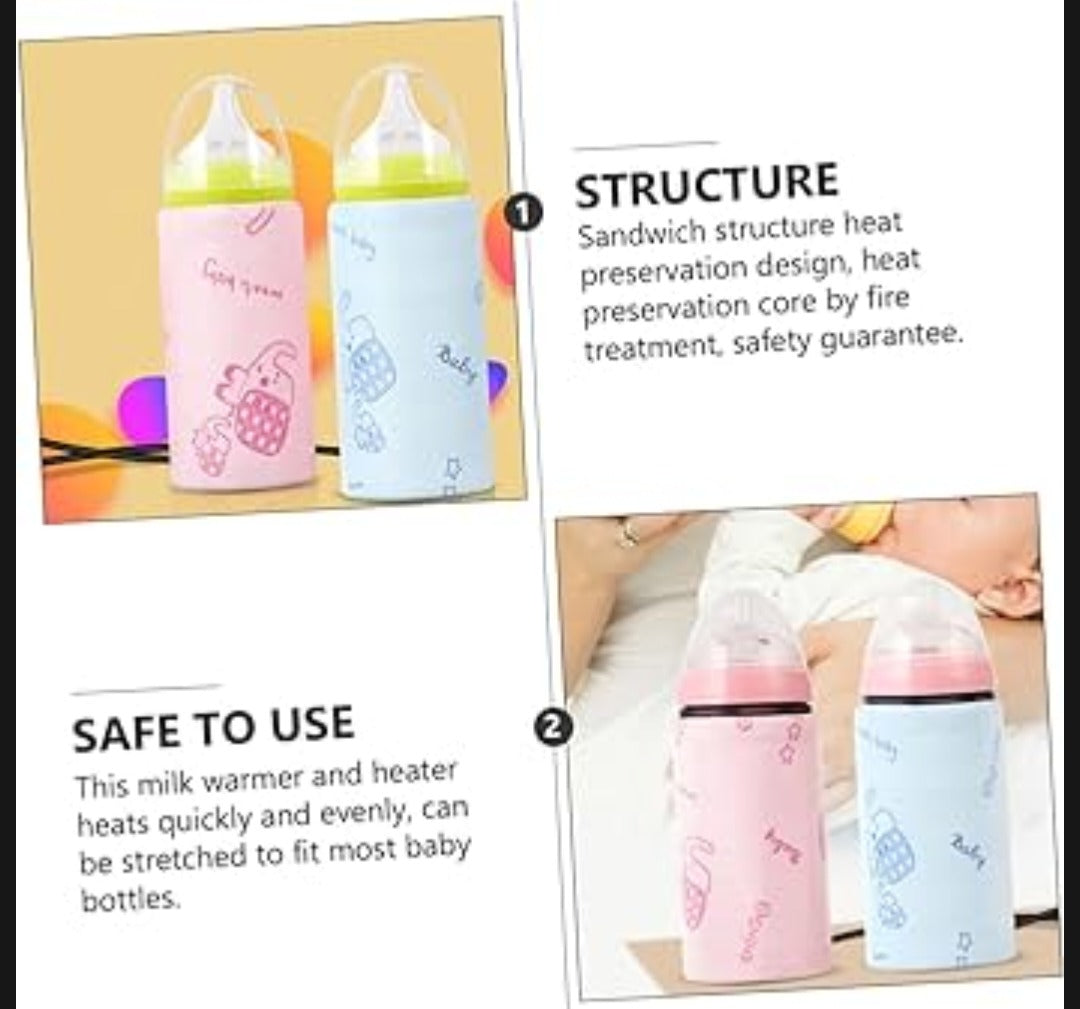 Portable USB Baby Bottle Warmer – Universal Milk Heater Sleeve for Travel & Home (Without Feeder)