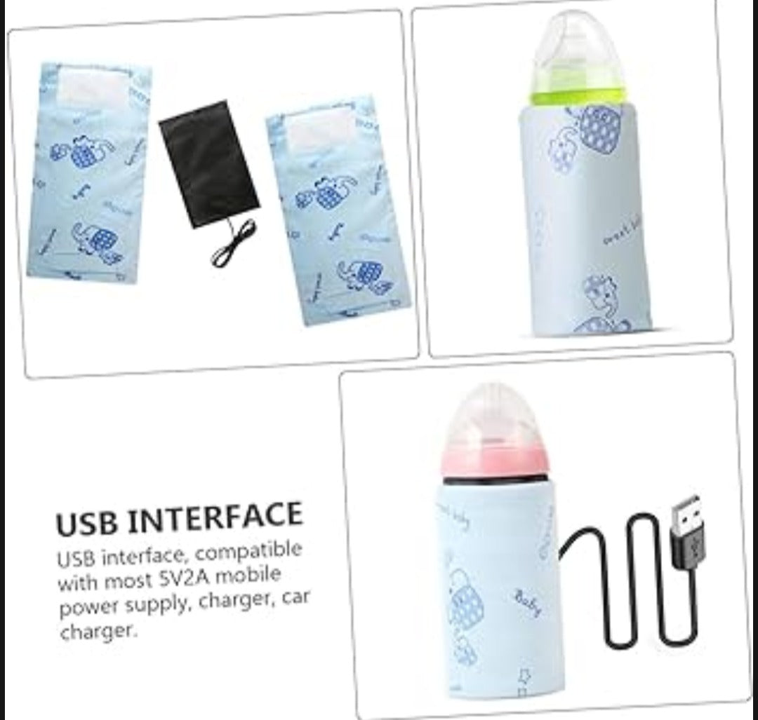 Portable USB Baby Bottle Warmer – Universal Milk Heater Sleeve for Travel & Home (Without Feeder)