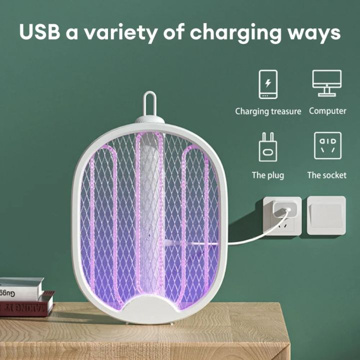 Rechargeable Mosquito Racket – Electric Mosquito Killer Bat with Charging Stand