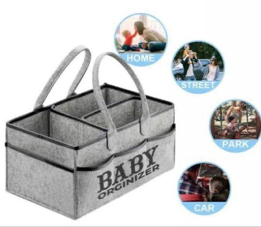 Foldable Baby Diaper Caddy Organizer – Portable Storage Basket with Waterproof Liner