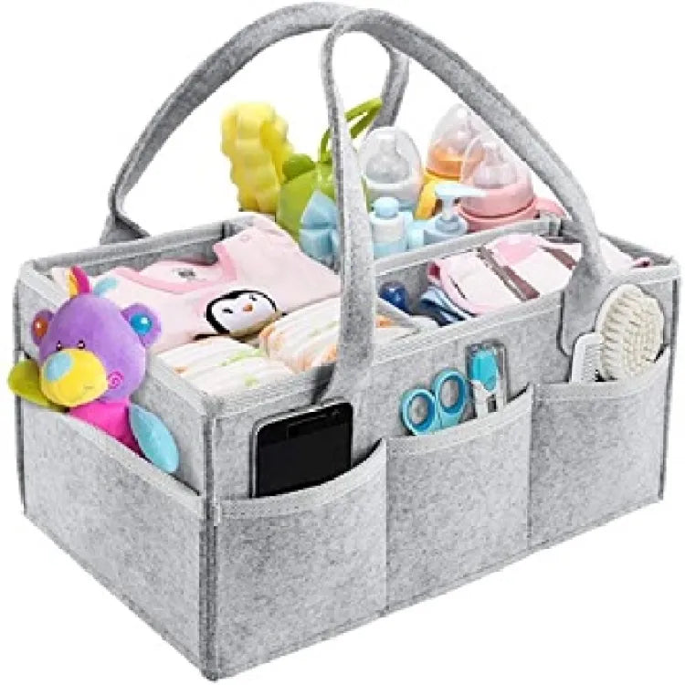 Foldable Baby Diaper Caddy Organizer – Portable Storage Basket with Waterproof Liner