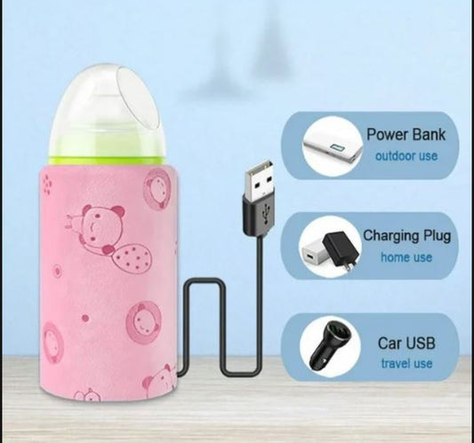 Portable USB Baby Bottle Warmer – Universal Milk Heater Sleeve for Travel & Home (Without Feeder)