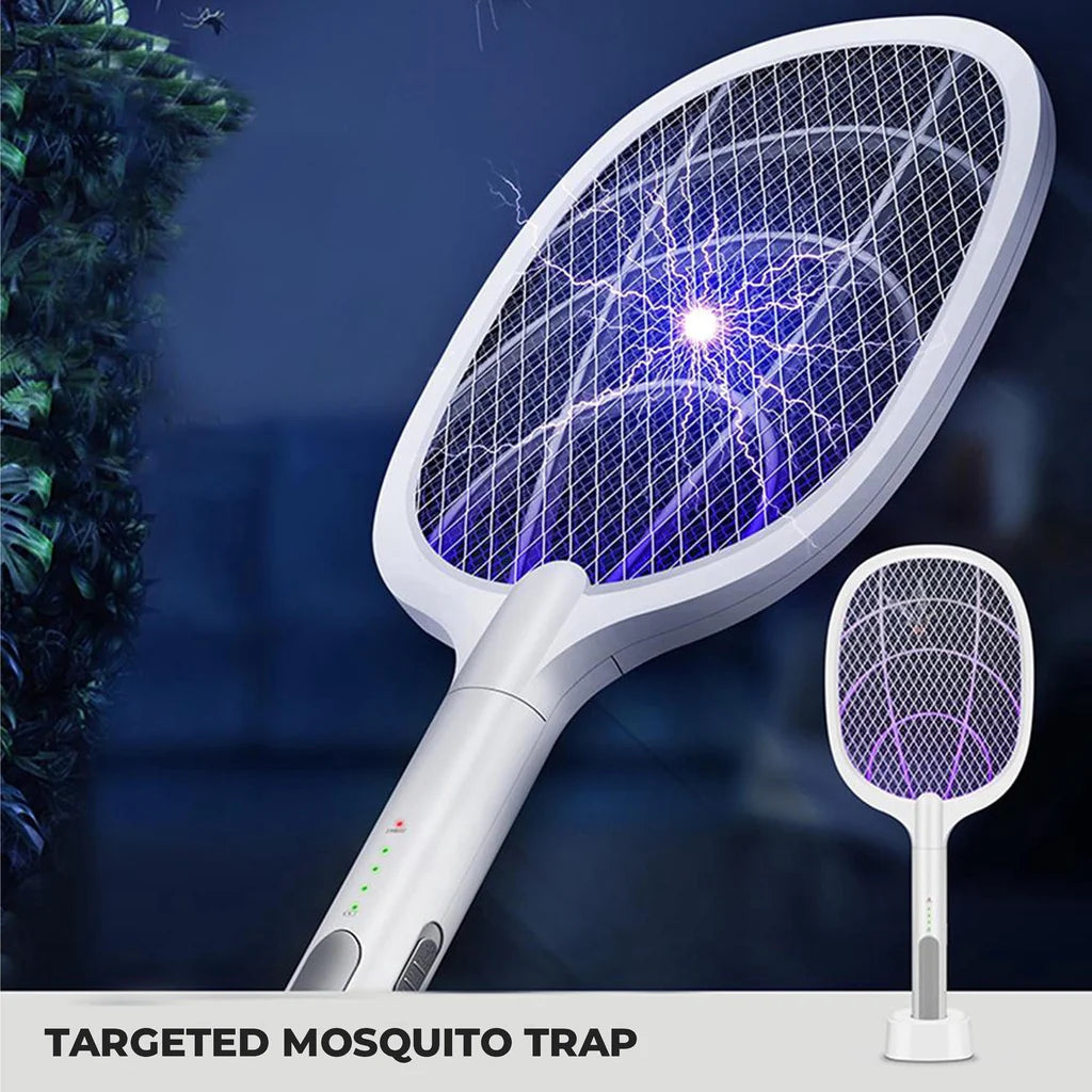 Rechargeable Mosquito Racket – Electric Mosquito Killer Bat with Charging Stand