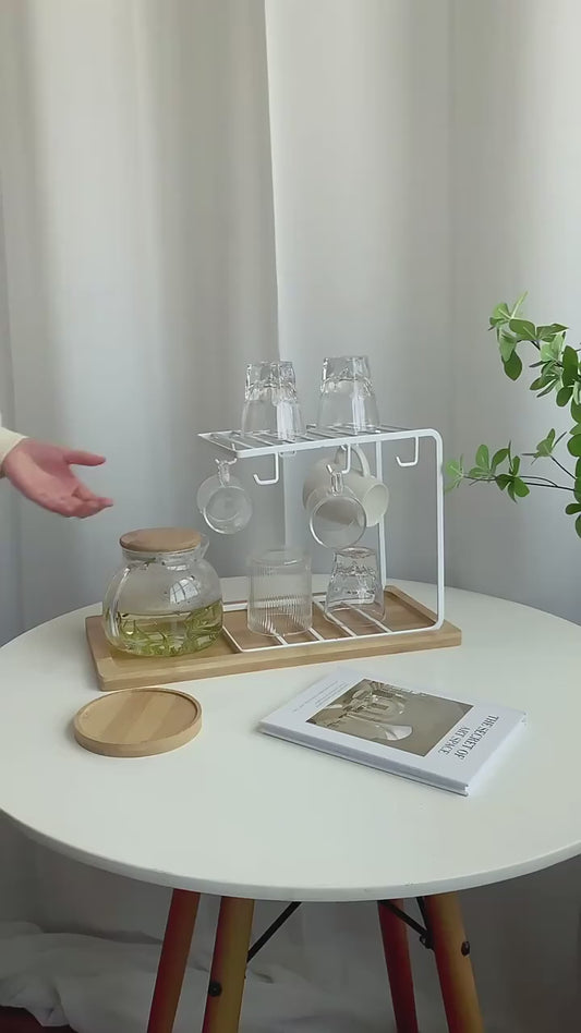 Metal Mug Stand Holder Tree Rack – Modern Space-Saving Mug Organizer with Smooth Hooks for Kitchen & Coffee Corner Decor